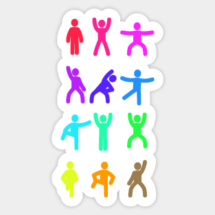 Sports Stickman Rainbow Sticker